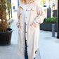 On Your Own Taupe Fleece Button Down Duster Jacket
