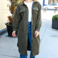 On Your Terms Olive Fleece Button Down Duster Jacket