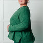 Simple Silhouette Brushed Hacci Sweater in Dark Green