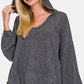 Casually Cool Brushed Hacci Exposed Seam Hoodie (Gray)