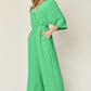 Casual Elegance Surplice Wide Leg Jumpsuit with Pockets