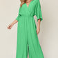 Casual Elegance Surplice Wide Leg Jumpsuit with Pockets