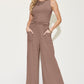 Basic Bae Full Size Ribbed Tank and Wide Leg Pants Set