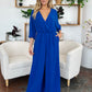 Casual Elegance Surplice Wide Leg Jumpsuit with Pockets