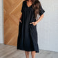 Always Learning Dolman Sleeve Dress in Black