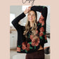 Feline Fine Ribbed Knit Relaxed Tee in Mocha