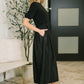 Contrast Charm Midi Black Dress