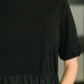 Contrast Charm Midi Black Dress
