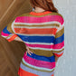 Deep Thoughts Striped Loose Knit Top