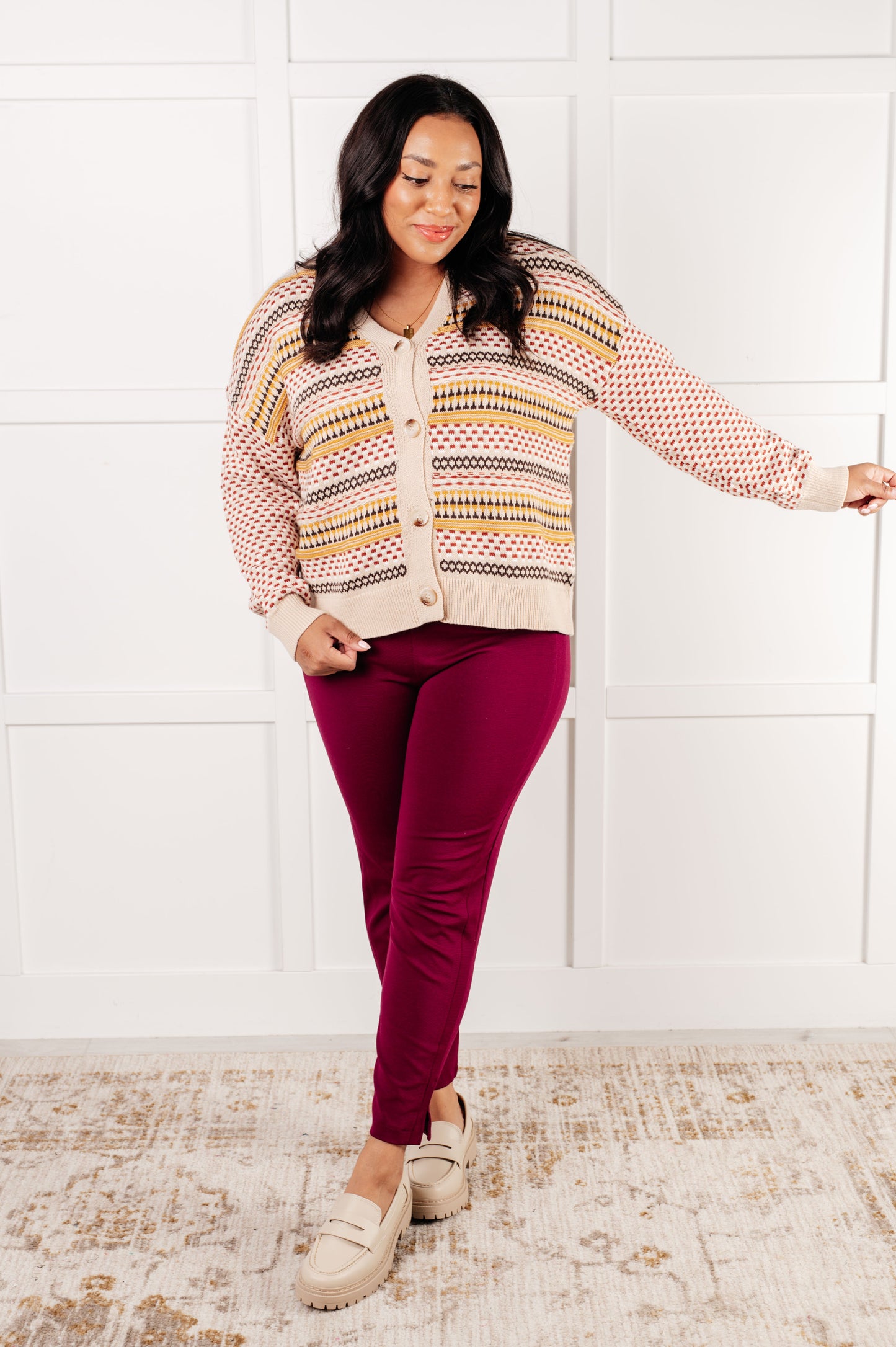 Effortless Elements Striped Cardigan