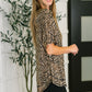 Feline Fine Ribbed Knit Relaxed Tee in Mocha