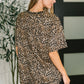Feline Fine Ribbed Knit Relaxed Tee in Mocha