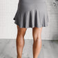 Full Force V Shaping High-Waist Skort in Titanium