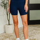 Gym and Juice Ribbed Knit Biker Shorts in Navy
