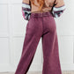 In or Out Wide Leg Cropped Pants in Eggplant