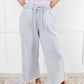 In or Out Wide Leg Cropped Pants in Light Grey