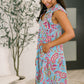 Lizzy Forever Flutter Sleeve Dress in Blue and Pink Paisley Floral
