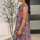 Lizzy Forever Flutter Sleeve Dress in Green and Pink Floral