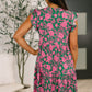Lizzy Forever Flutter Sleeve Dress in Green and Pink Floral