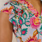 Lizzy Forever Flutter Sleeve Dress in White Multi Floral Paisley