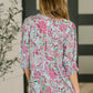 Lizzy Smock Top in Mint and Pink Floral Paisley