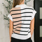 Lonely Traveler Striped Quarter Zip Vest in White