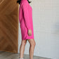 Milan Travel Shift Dress in Hot Pink