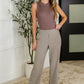 Peachy Keen Straight Leg Trousers in Stone Taupe
