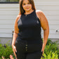 Previous Engagement Halter Neck Sweater Tank in Black