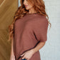 Relaxing Away Dolman Sleeve Knit Top in Coffee