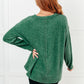 Simple Silhouette Brushed Hacci Sweater in Dark Green