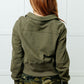 Under Her Spell Half Zip Pullover in Green