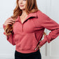 Under Her Spell Half Zip Pullover in Mauve