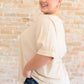 Up For Anything V-Neck Blouse in Taupe