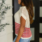Vibes Don't Lie Net Tee Red Striped