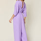 Casual Elegance Surplice Wide Leg Jumpsuit with Pockets