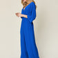 Casual Elegance Surplice Wide Leg Jumpsuit with Pockets