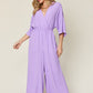 Casual Elegance Surplice Wide Leg Jumpsuit with Pockets