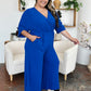 Casual Elegance Surplice Wide Leg Jumpsuit with Pockets