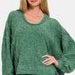 Casually Cool Brushed Hacci Exposed Seam Hoodie (Green)