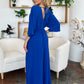 Casual Elegance Surplice Wide Leg Jumpsuit with Pockets