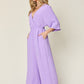 Casual Elegance Surplice Wide Leg Jumpsuit with Pockets