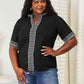Double Take Embroidered Notched Neck Top