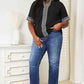 Double Take Embroidered Notched Neck Top