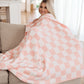 Penny Blanket Single Cuddle Size in Pink Check