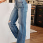 Bree High Rise Control Top Distressed Straight Jeans