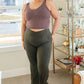 On the Move V Front Flare Leggings in Olive