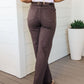 Sybil High Rise Frayed Hem 90's Straight Jeans in Brown