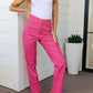Tanya Control Top Faux Leather Pants in Hot Pink