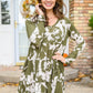 Worthwhile Moment Floral Tiered Dress In Olive